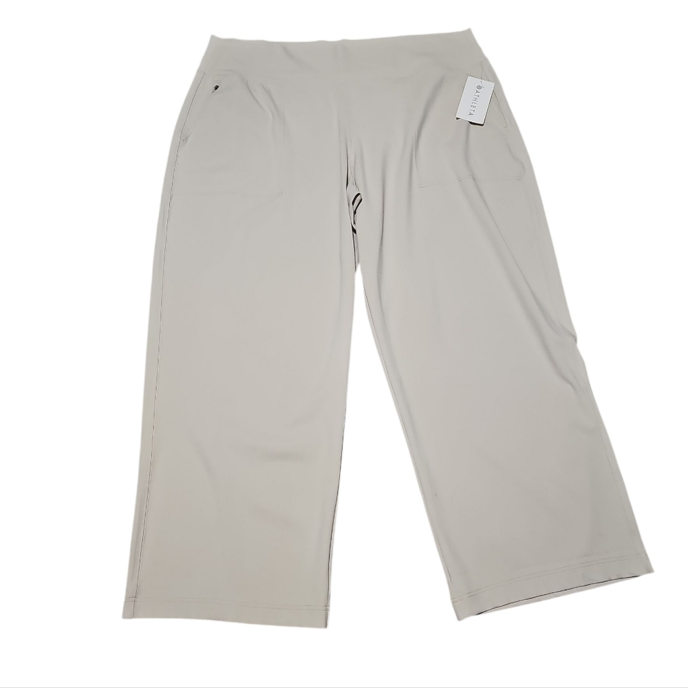 Athleta Wide Leg Womens Pants in Light Taupe